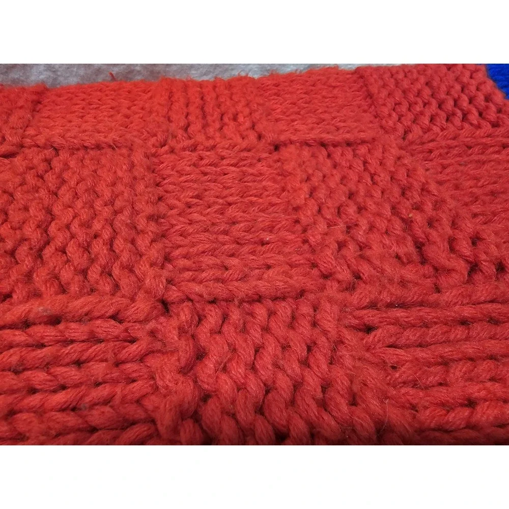 Vintage Large Colorful Crocheted Afghan Blanket Throw 67x43 Grannycore